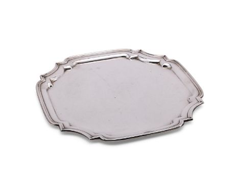 
	
		A SILVER SHAPED SQUARE SALVER
		ATKIN BROTHERS, SHEFFIELD 1951
		With a raised moulded border
		30.5cm (12in) wide
		792