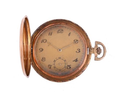 
	
		UNSIGNED 
		A GOLD COLOURED KEYLESS WIND FULL HUNTER POCKET WATCH, NO. 203464
		Movement: Lever movement, bimetallic spl