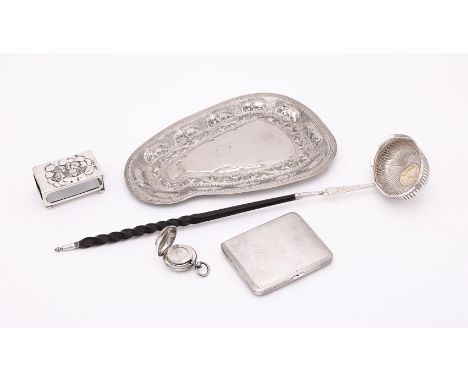 
	
		A COLLECTION OF SILVER AND SILVER COLOURED ITEMS
		To include: an Edwardian silver Sovereign case by Sampson Mordan &amp