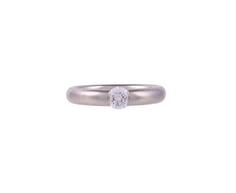 
	
		A DIAMOND SINGLE STONE RING
		The brilliant cut diamond, estimated to weigh 0.45 carats, in a suspension setting, the sh