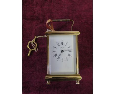 Angelus Brass Carriage Clock, 17.5cm. Running