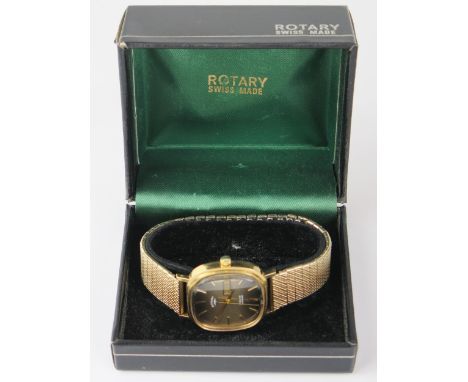 1970's ROTARY 9ct Gold Cased Dress Watch, 33.5mm case with 21 jewel automatic movement, boxed. Running 