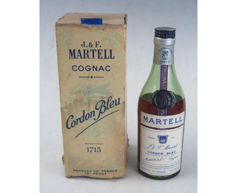 1960's J. &amp; F. Martell Cordon Bleu, boxed. Level: low shoulder 