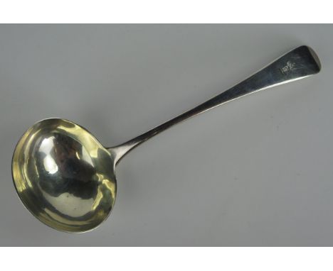 George III Crested Silver Sauce Ladle, 17.5cm, London 1804, 42.5g 