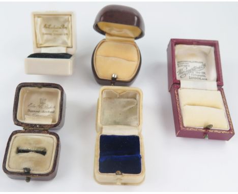 Five Vintage Ring Boxes including Bakelite 
