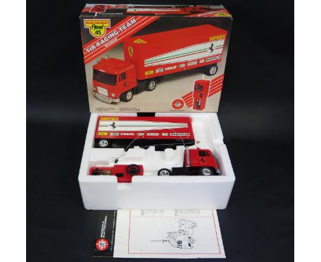 A REEL 45 (Reggiana Elettronica) Radio Control TIR Racing Team Ferrari F1 Car Transporter - excellent (untested) in good box 