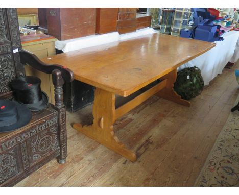 Light Oak Refectory Table, 198(l)x76(h)x82(d)cm 