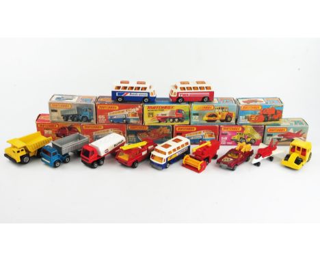 Matchbox Superfast Group of 10 - 27 Swing Wing, 30 Artic Tank, 51 Combine Harvester, 58 Faun Dump Truck, 60 Holden Pick-Up, 6