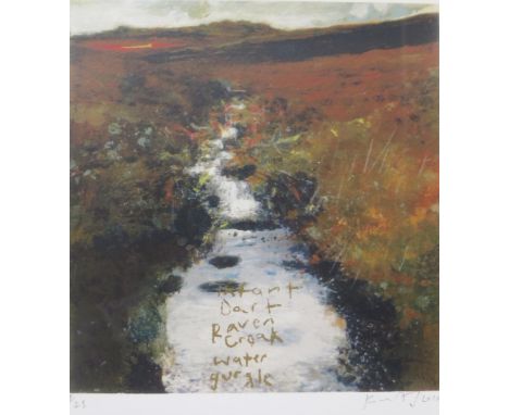Kurt Jackson RWA, b.1961, British Painter and Print Maker, 'Infant, Dart, Raven, Croak, water, gurgle', Silkscreen 1/25, Penc