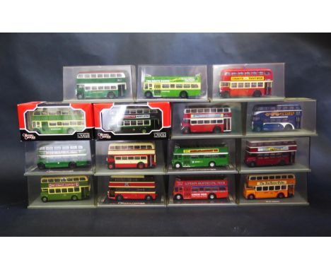 15 Corgi Original Omnibus 1:76 Scale Model Trolley Buses and 'Older Style' Double Deck Buses (cases grubby) 