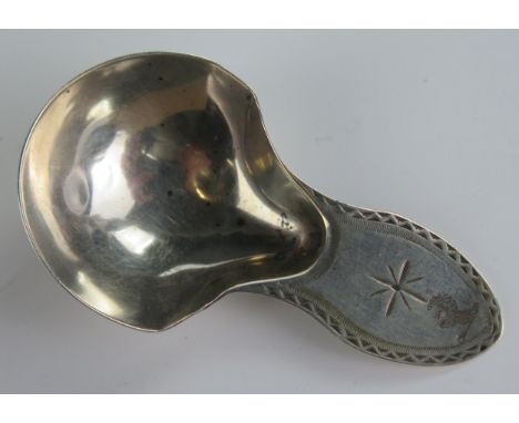 George III Bright Cut Silver Caddy Spoon, 7cm, London 1786, George Smith (III) &amp; William Fearn, 8.2g 