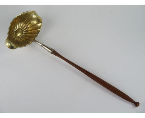 A 19th Century Silver and Gilt Lined Toddy Ladle, stamped 13, 34cm long 