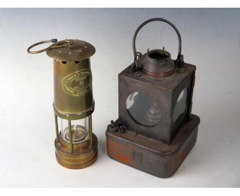 Welch Patent Railway Signal Lamp and modern miner's safety lamp 