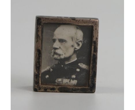 A Victorian Miniature Easel Back 1 x .75" Photograph Frame with image of high ranking officer, Birmingham 1899 