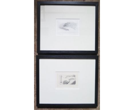 Brian Hanscomb RE, b. 1944, 'Snail Energy', Copper Plate Engraving, Limited Edition Print 2/95, 12 x 9cm, F &amp; G and ' Slo