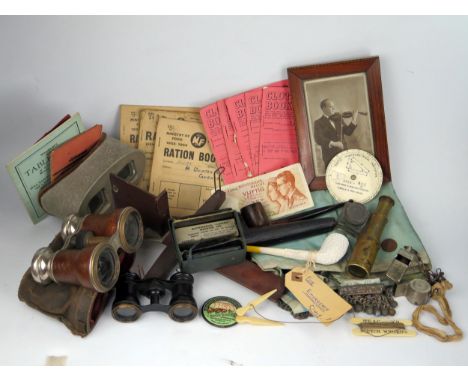 Selection of Oddments including The Acme Thunderer whistle, POLLOCKS 'The Albert' clay pipe, Diploma Crustless Cheddar Cheese