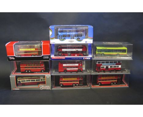 Ten Corgi Original Omnibus 1:76 Scale Models Buses including OM46601 New Bus for London '1st Route' Boxed 