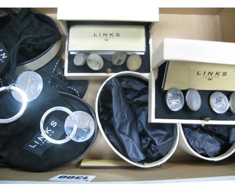 Two Pairs of Modern Gent's Links of London Cufflinks, "Trafalgar 200", in original boxes; together with two keyrings, in orig
