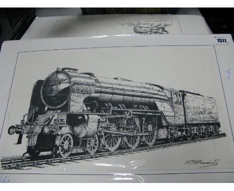 P. R Bramhall, sixteen black and white prints of steam trains, approx 24 x 41cm, each signed to back. (16)