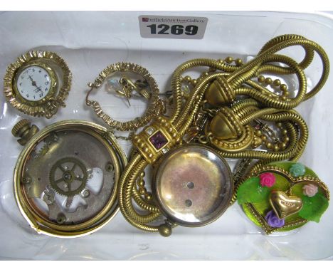 Costume Jewellery, including necklace, bangle, earrings, fob watch case, etc.