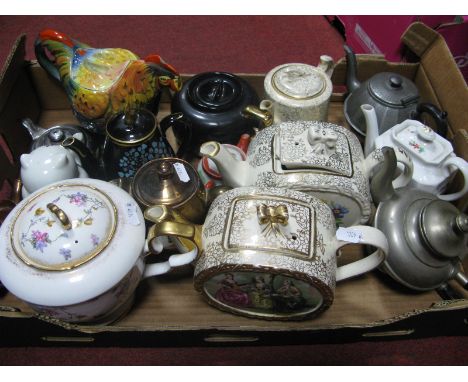 Sadler Teapot, pewter teapot, Phoenix Ware teapot, cream jug and sugar bowl, other teapots etc:- One Box