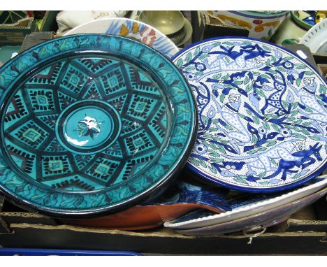 Pottery Wall Plate, other Continental ceramic wall plates:- One Box