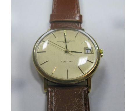 Vacheron & Constantin; A Vintage Gent's Wristwatch, the signed dial with baton markers and centre seconds, case back stamped 