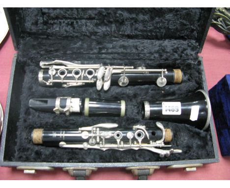 A Circa 1930's Five Piece Clarinet, '35" Besson, London' in fitted hard case.