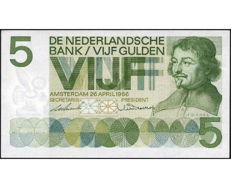 Netherlands, AV 18.1b, P 90, De Nederlandsche Bank, April 26, 1966. Portrait of Vondel at left on front. Signatures Schreuder