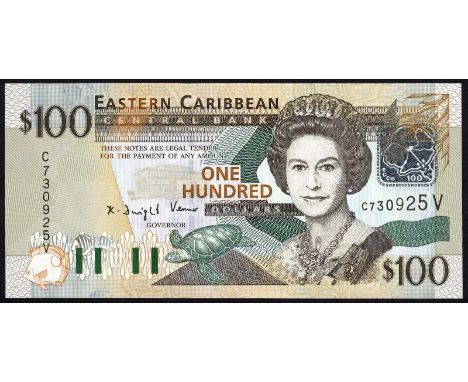 East Caribbean States, P 46v, Linzmayer ECCB B30vl, Eastern Caribbean Central Bank, St. Vincent, 100 Dollars, (2003). Fish, b