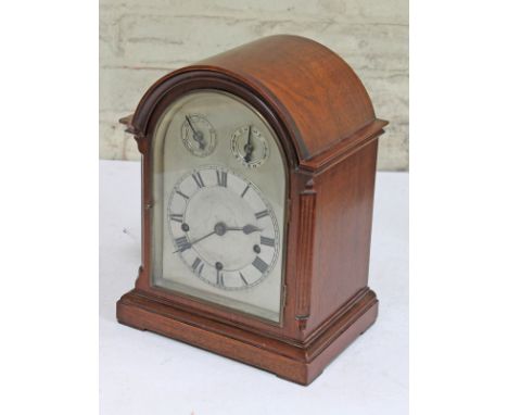A steel dial mantle clock, height 33cm. 