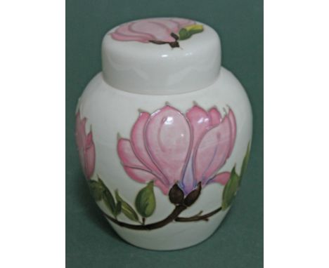 A Moorcroft pottery ginger jar and cover, height 16cm. CONDITION REPORT - good, no damage/repair, general wear.