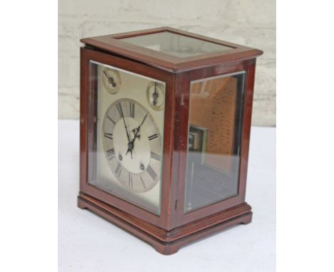 A steel dial mantle clock, Robert Jones & Sons, Liverpool, height 31.5cm.
