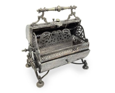 Elegant candyholder, roller, in Sheffield. H cm 23x18x13,5