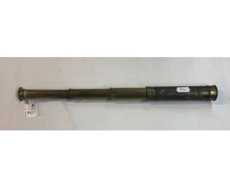 A four draw brass telescope. 