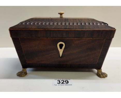 A Regency mahogany tea caddy 