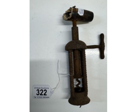 A Victorian rack &amp; pinion corkscrew 