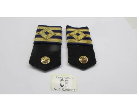 A pair of vintage merchant naval 3rd officer shoulder boards/epaulettes. 