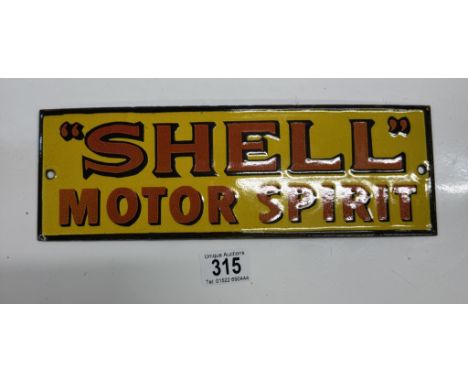 A retro Shell Motor spirit enamel sign. 30.5 x 10.25cm 