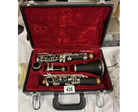 A cased clarinet 