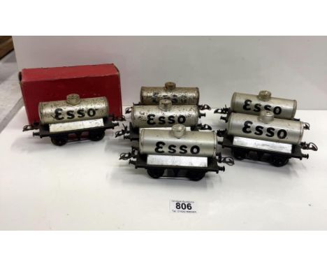 6 Hornby O gauge  Esso fuel tankers 