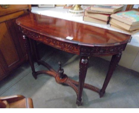 A good quality mahogany console table.Width 110cm.Depth 33cm.Height 78cm.