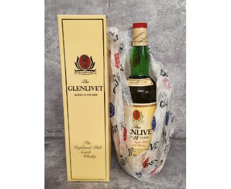 A bottle of Glenlivet Pure Single Malt Scotch Whisky, aged 12 Year, excellent condition. 