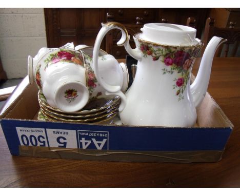 Royal Albert Country Roses part tea service and a cased set of silver plated spoons 