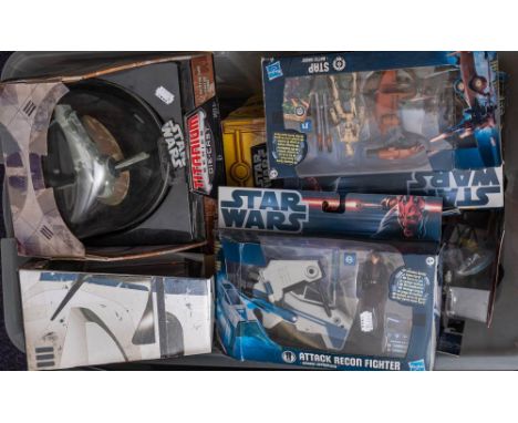 Hasbro and Others. A boxed group of various figures and vehicles including Titanium Series Slave i.: