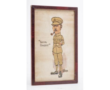 After Harry Fieldhouse (19th/20th Century British) 'Some Goody': caricature portrait print of a WWI Machine Gun Regiment Sarg