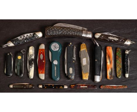 A collection of vintage mixed  penknives including Saynor pruner: various makers including Wostenholm, Wilkinson Sword, Case 