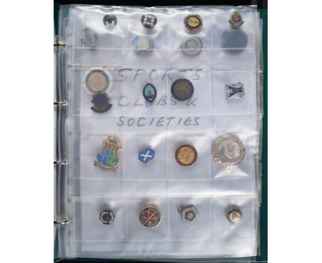 An album containing a large selection of enamel and other badges relating to religion, sports and other clubs,: etc.