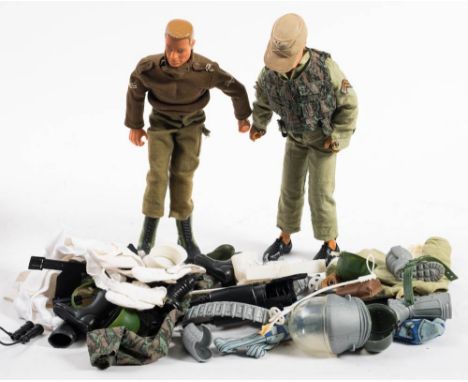Hasbro or similar, two 12inch Action Man figures and accessories: