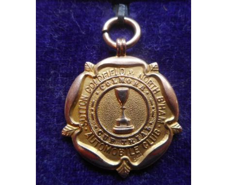 A 9ct gold medal for Sutton Coldfield & North Birmingham Automobile Club: The Colmore Cup Trial, 1928 9.95gms, 11.93gms., 